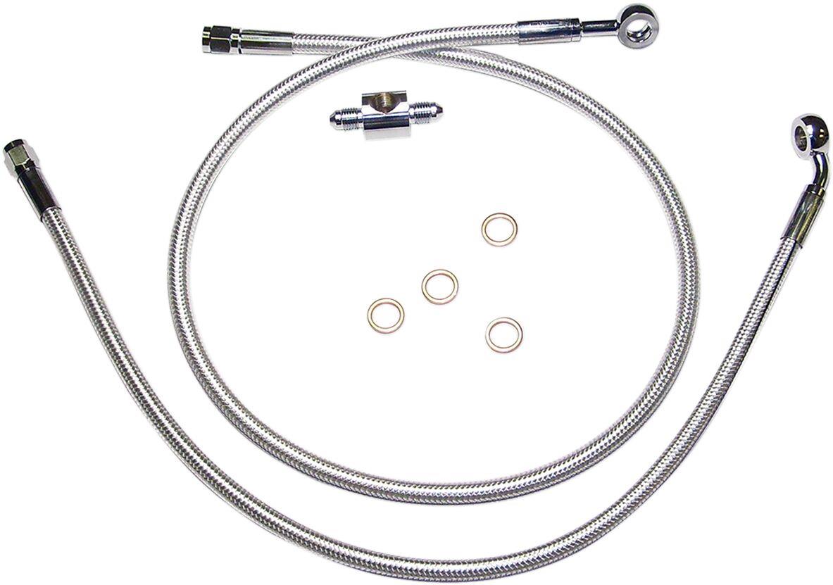 Magnum Shielding Rear Brake Line Kit For Harley FLSTC 1340 1987-1999 3609A