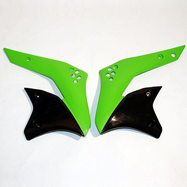 UFO RADIATOR COVERS KAWASAKI KXF250 BLACK/KX-GREEN KA03783-026