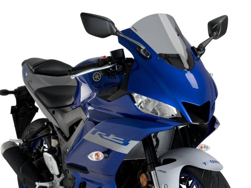 PUIG R-Racer Screen Light Smoke for Yamaha YZF R3 19-24 3737H
