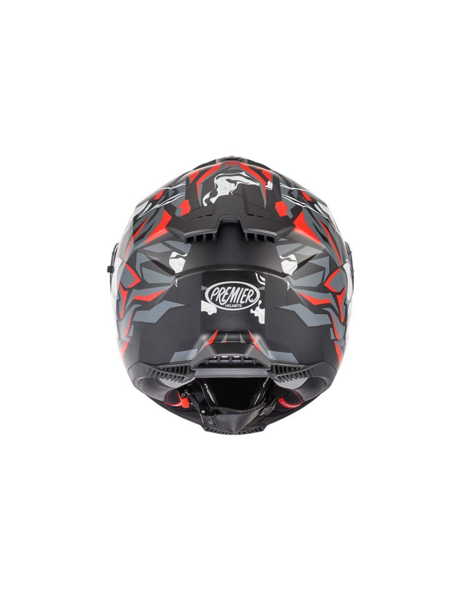 PREMIER HELMETS Typhoon Gray/Red/White Motorcycle Helmet