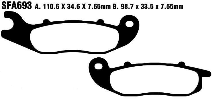 Ebc Scooter Brake Pads For Piaggio Medley 125 S I-GET 2016-2024 SFA693HH