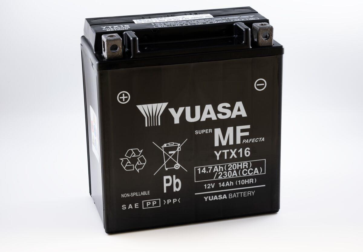 Yuasa Maintenance-Free Battery For Kawasaki VN 1700 1992-2022 Black YTX16(WC)