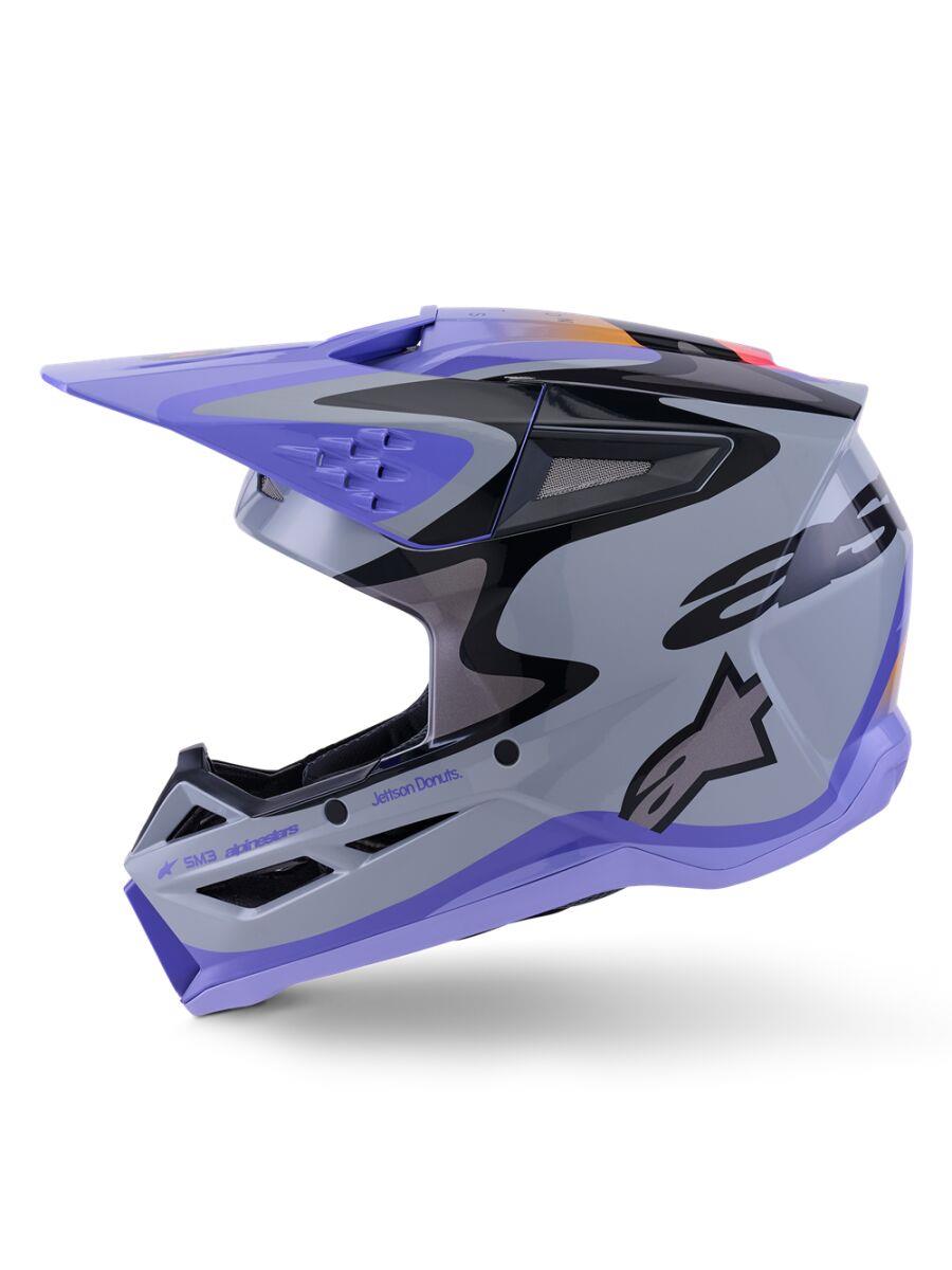 ALPINESTARS Youth SM3 Jettson Helmet GRAY/PUR/BLK 2025 Model