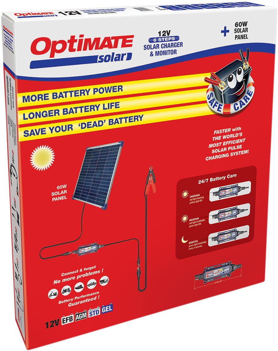 Optimate Solar Panel Charger Maintainer 60w Shed Caravan Van Garage OP60