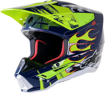 Alpinestars Supertech SM5 Rash Navy & Yellow Mx Helmet