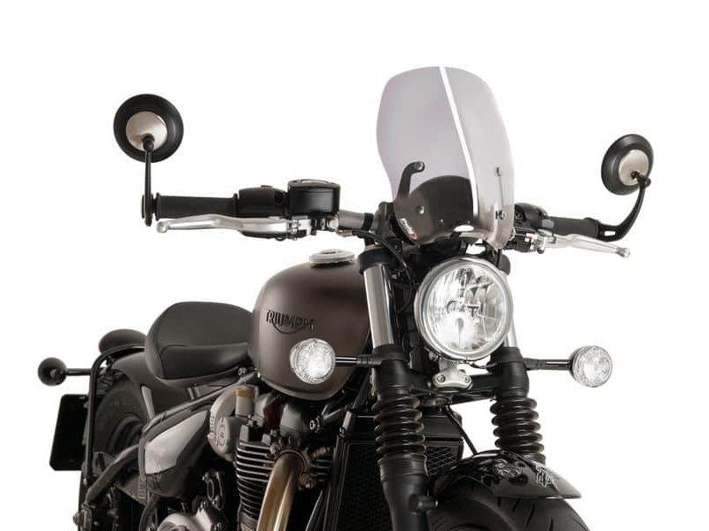 PUIG New Generation Touring Screen Dark Smoke for Triumph Bonneville Bobber 17-20 9437F