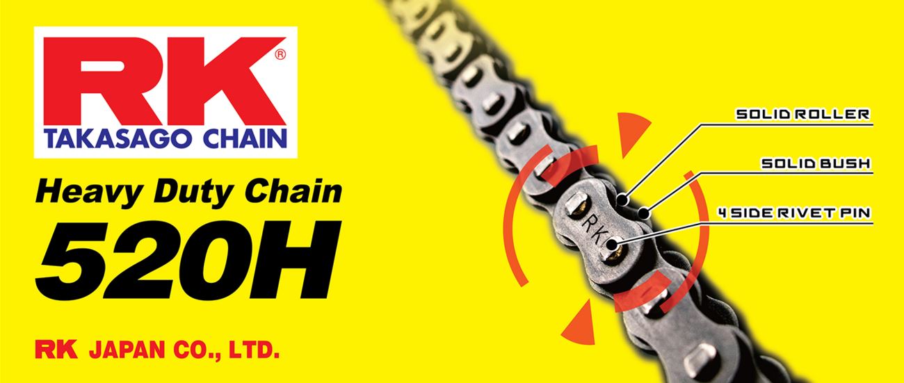 RK Motorcycle Drive Chain 520H 116L NONSEAL Natural 520H116CL