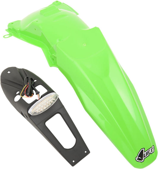 UFO ENDURO REAR FENDER W/ LED-LIGHT KAWASAKI KLX450R KX-GREEN KA03791-026