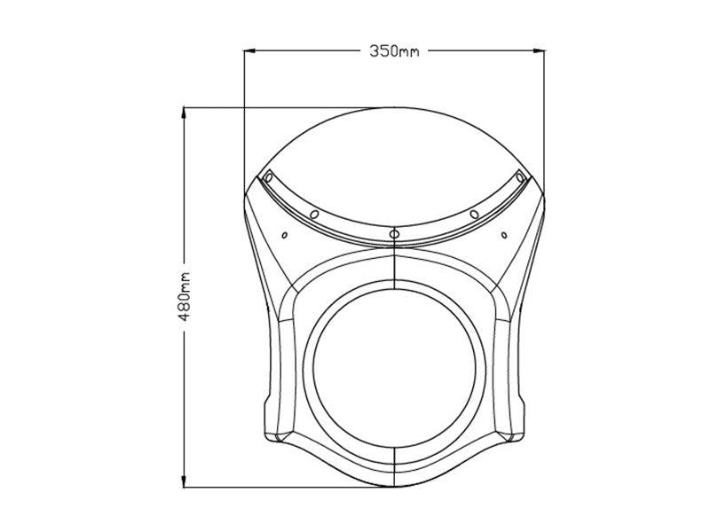 Puig Retro Black Semi Fairing And Screen 195mm Clear 9668W
