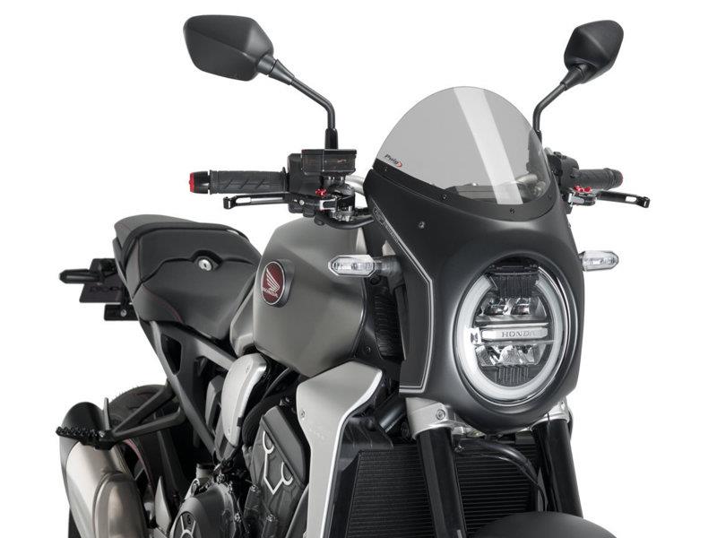 Puig Retro Black Semi Fairing And Screen 195mm Light Smoke 7726W