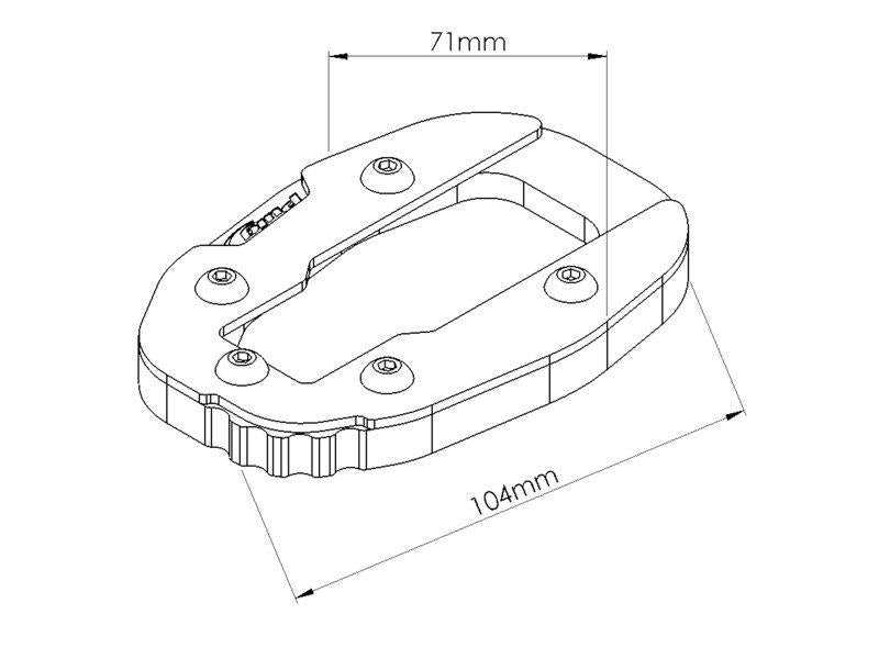 Puig Kickstand Extension Pad Black 21018A