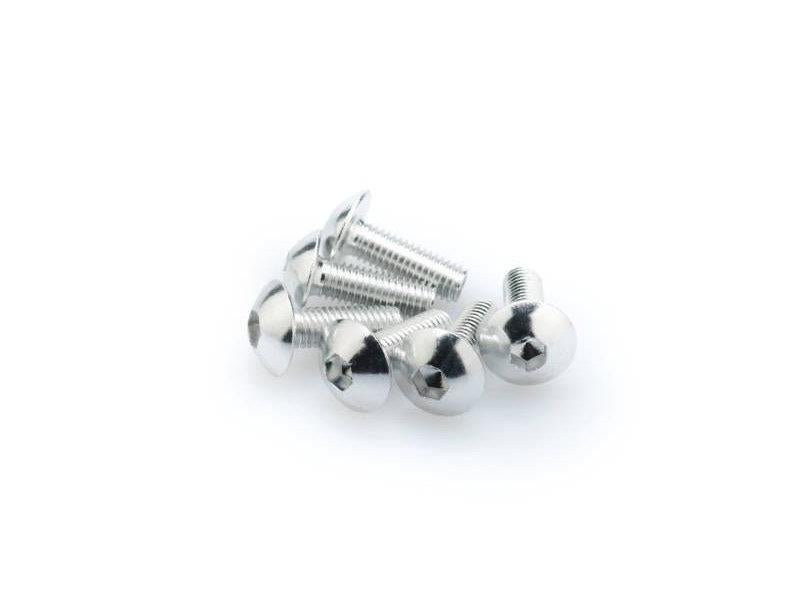 PUIG M5 Domed Screws 15mm x 6 Silver Universal 0543P