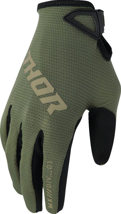 THOR Youth Ridemode Static Gloves Green