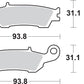 Sbs SI Offroad Sintered Brake Pads For Yamaha YZ 250 X 2007-2022 Set of 2 840SI