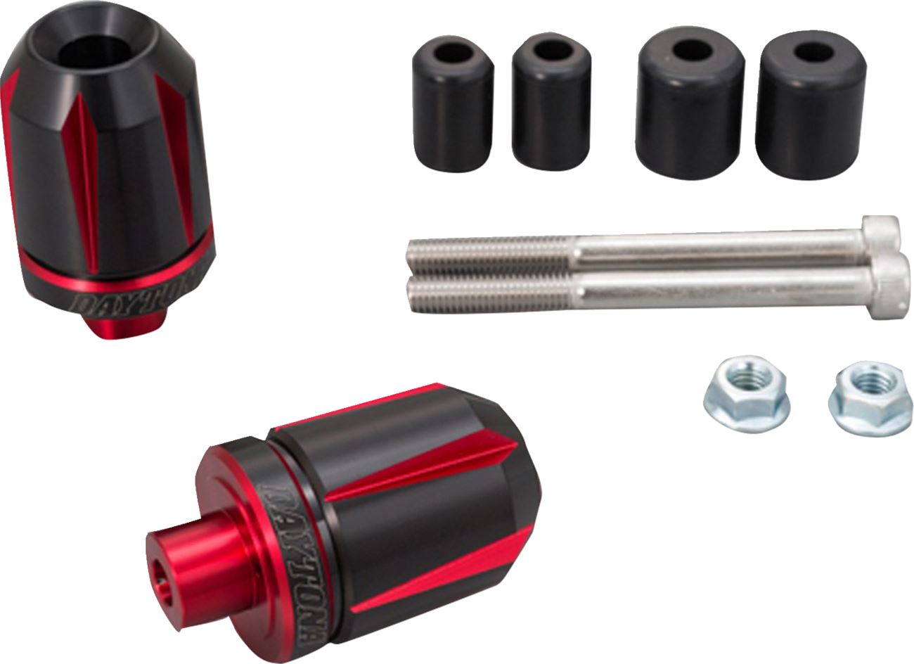 Daytona Scratch Handlebar End Anodized Red/Black Fits 7/8 & 1 Handlebars 87331