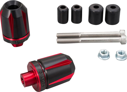 Daytona Scratch Handlebar End Anodized Red/Black Fits 7/8 & 1 Handlebars 87331