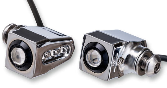 Joker Machine Single Rat 1.5" L x 0.875 Eye LED Turn Signals Fork Mount To Any 5/16" Or 8mm Hole 05-206-RC
