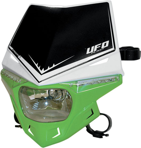 UFO STEALTH HEADLIGHT (12V/35W & LED) DUAL COLOR WHITE/KX-GREEN PF01715W026
