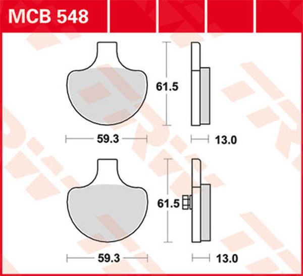 Trw All Round Sintered Metal Brake Pads For Harley FLSTSB 1584 1984-2011 MCB548