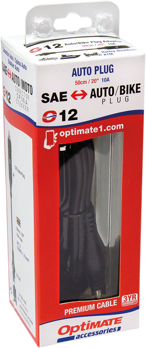 OptiMate 12V Bike and Car Socket Connector Male SAE (O12)
