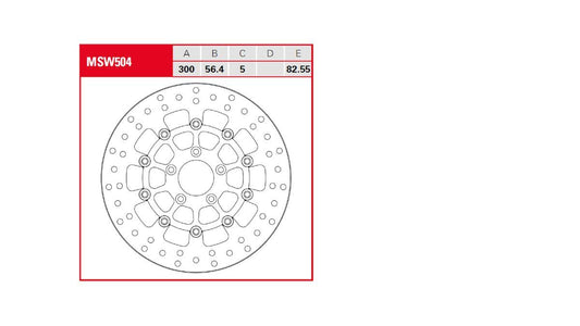 Trw Contoured Fixed Brake Rotor For Harley Davidson FXBR 1923 2007-2026 MSW504