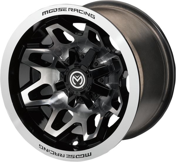 Moose Utility 416X Machined Black 14X8 4/110 4+4 Alloy Quad UTV Wheel ...