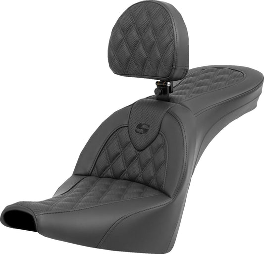 Saddlemen Roadsofa Lattice Stitch Seat Black For HD FXST 1750 18-24 818-30-182BR