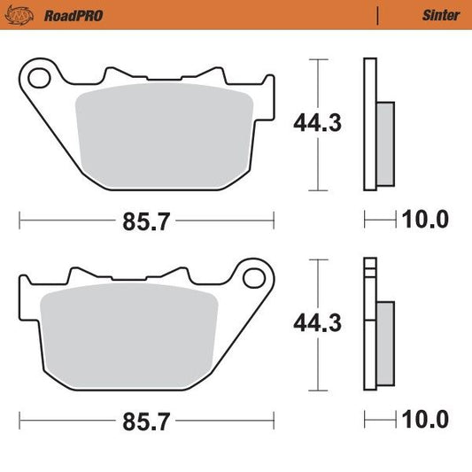 Moto-Master RoadPRO Sinder Brake Pad Rear For Harley XL 1200 C 2006-2013 411802