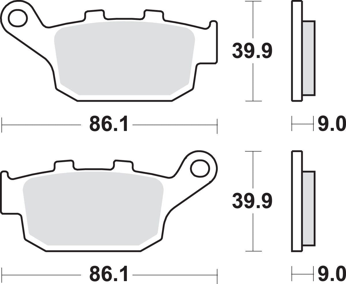 Sbs LS Street Excel Sintered Rear Brake Pads For Honda CB 750 2009-2026 881LS