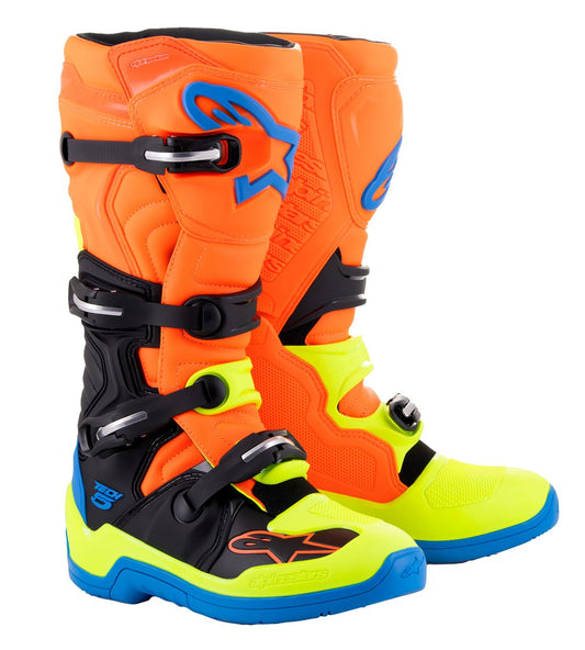 Alpinestars Tech 5 Boots Orange Yellow Blue