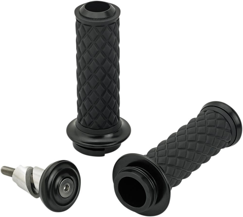 Biltwell Alumicore Grips Black To Fit Harley V-Twin Throttle By Wire