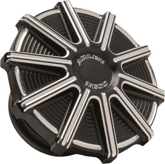 Arlen Ness Vented Gas Cap 10G Black Aluminum For HD FXLRS 1923 91-24 701-002