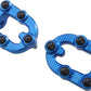 Arlen Ness MX Footpegs Driver Blue Billet Aluminum Rubber Pair 07-903