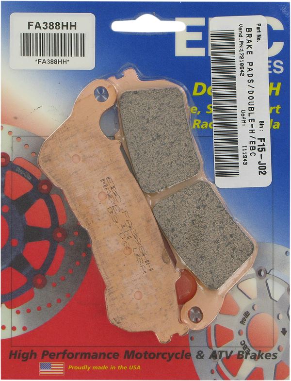 Ebc Sintered "HH" Brake Pads For Honda VT 750 C 2004-2022 Copper Alloy FA388HH
