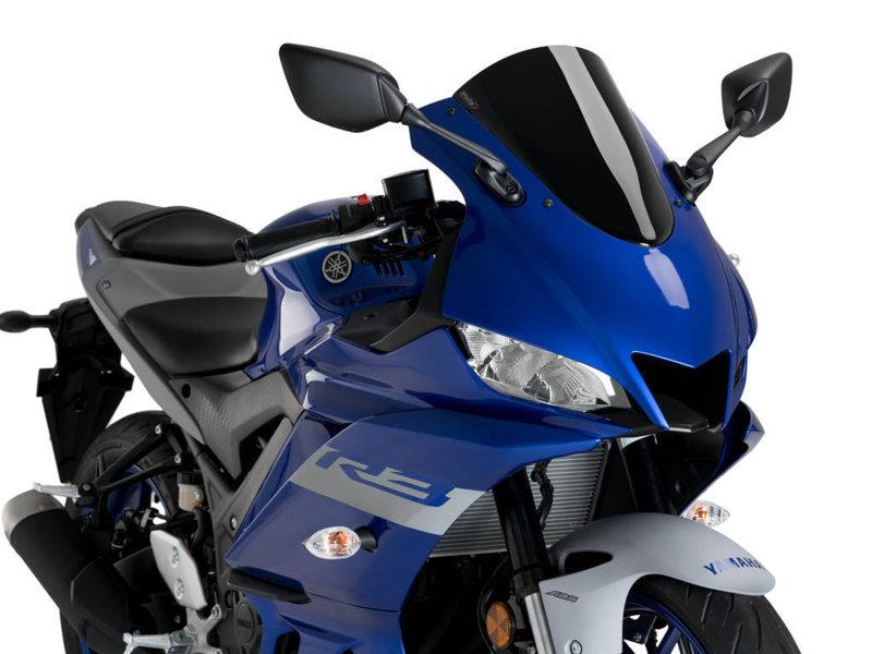 PUIG R-Racer Screen Black for Yamaha YZF R3 19-24 3737N