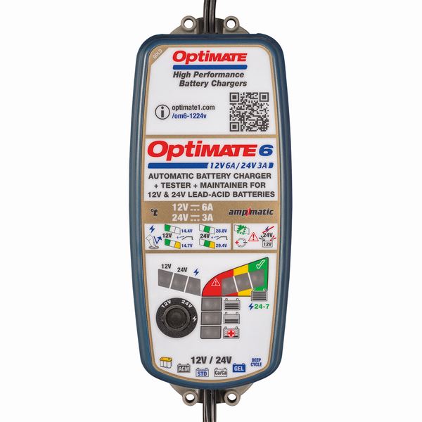 OPTIMATE 6 SELECT 12V/24V Ampmatic Battery Charger Optimiser Conditioner Maintainer