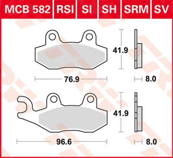 Trw SH Series Rear Brake Pads For Triumph Bonneville 1200 T120 92-24 MCB582SH