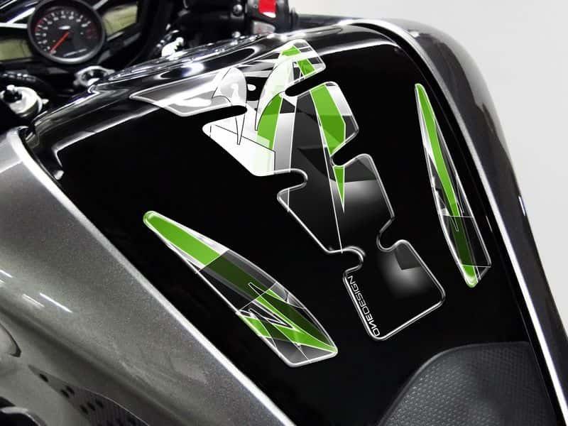 Puig Wings Tank Pad With Kawasaki Logo Green 21117H