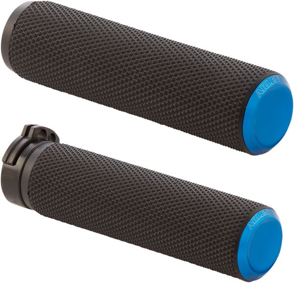 Arlen Ness Knurled Grips Blue For Harley Davidson XL 883 N 76-22 07-335
