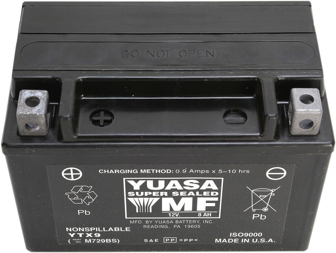 Yuasa AGM Maintenance-Free Battery For Honda TRX 250 TE 1985-2025 Black YTX9(WC)