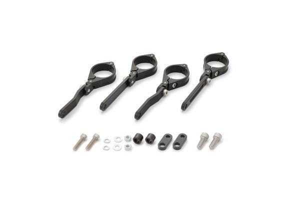 Daytona Headlight Bracket Set Adjustable CNC Aluminum Fork Mount Black Pair 80726