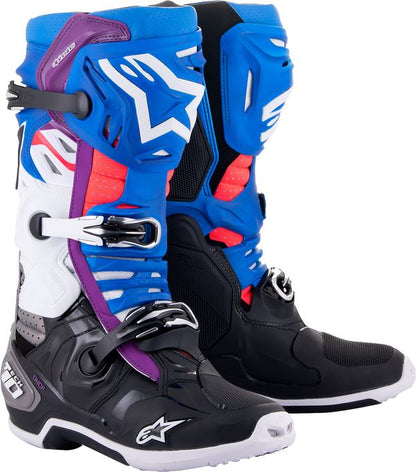 Alpinestars Tech 10 Supervented Boots Blue White Purple