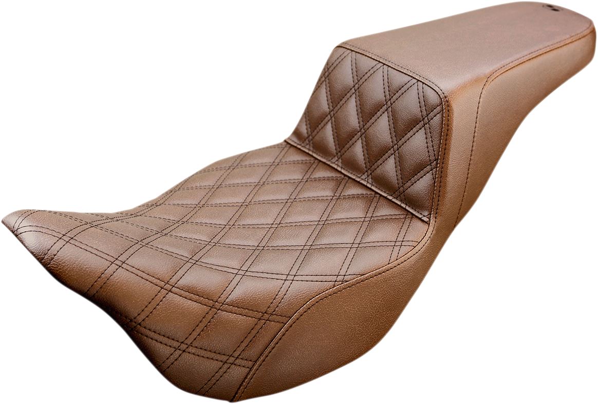 Saddlemen 808-07B-172BR Step Up Seat Brown Lattice Stitch | Extended