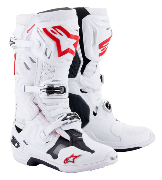 Alpinestars Tech 10 Supervented Boots White Black Red