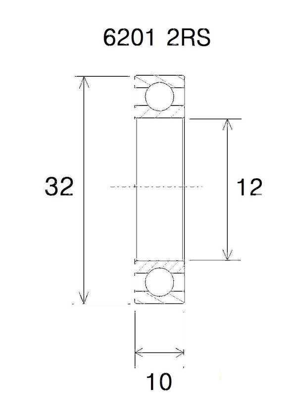 BLACK BEARING Bearing B3 12X32X10MM UB-6201-B3