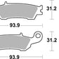 Sbs RSI Offroad Racing Sintered Brake Pads For Yamaha YZ 250 X 2007-2022 840RSI