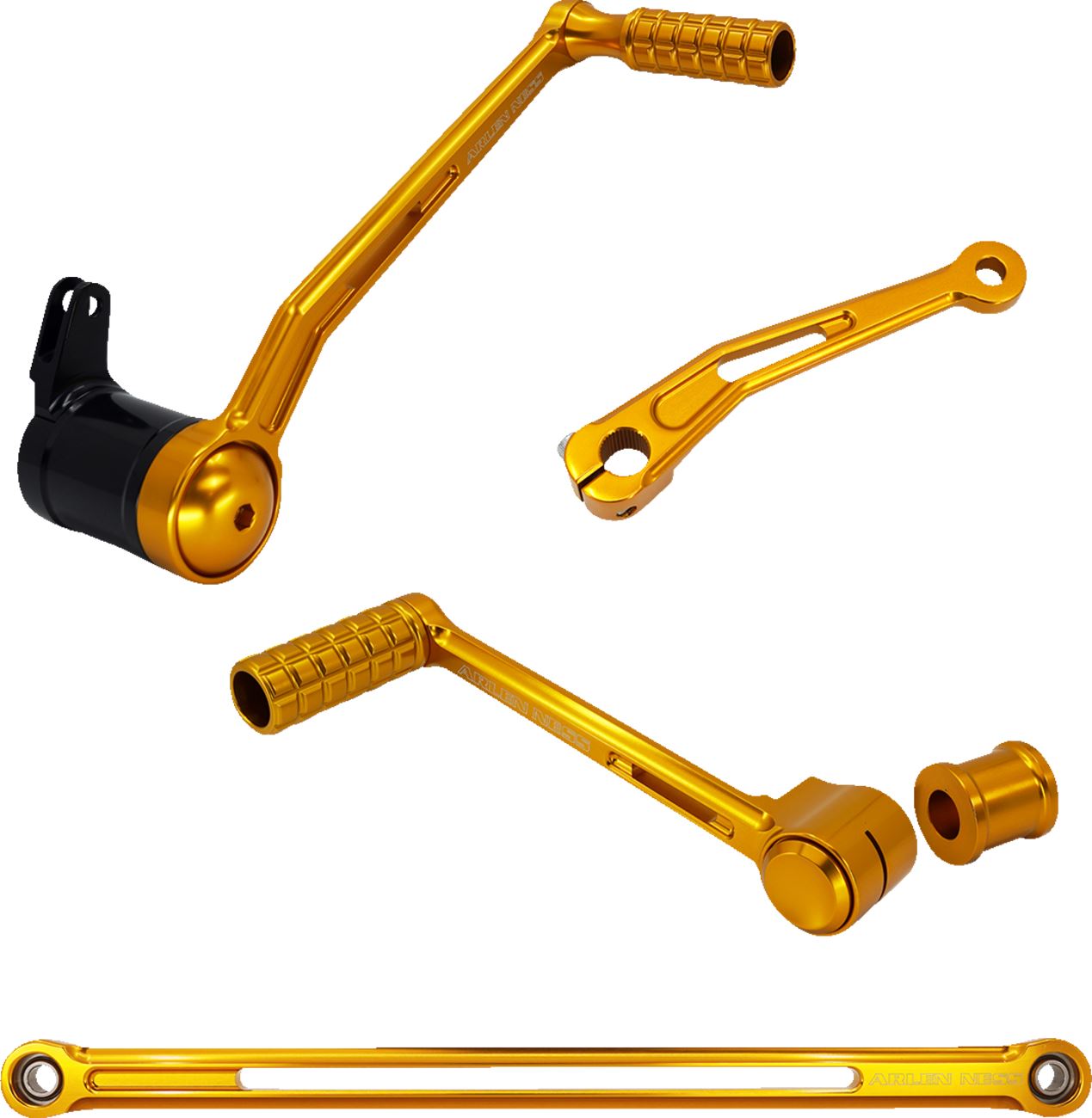 Arlen Ness SpeedLiner Foot Control Kit Gold Anodized Aluminum 420-104
