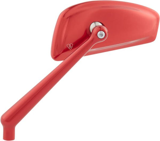 Arlen Ness Tearchop Mirror Anodized Red Stainless Steel Screw-In Left 510-014