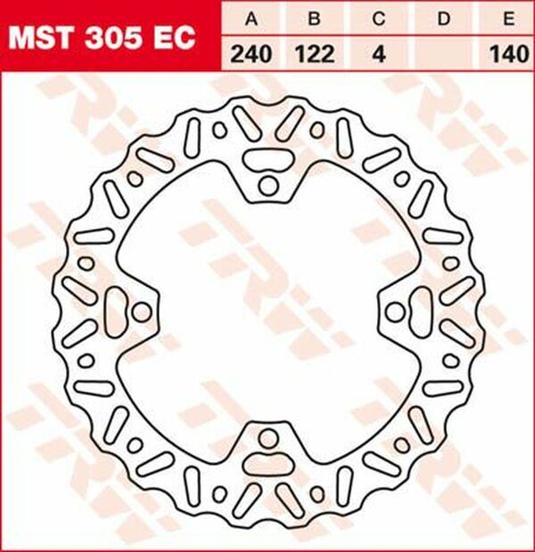 Trw EC Cross Design Brake Rotor For Suzuki RM-Z 450 2005-2026 Silver MST305EC