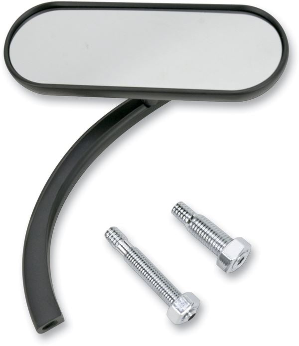 Arlen Ness Micro-Mirror Black Powder-Coated Screw-In Convex Oval Right 13-413